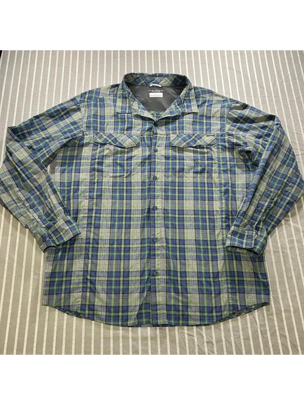 Columbia Omni-Shade Sun Protection Roll Tab Sleeve button up Men's XXL